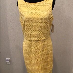 Jessica Howard Size 14 Yellow Lace Midi Dress